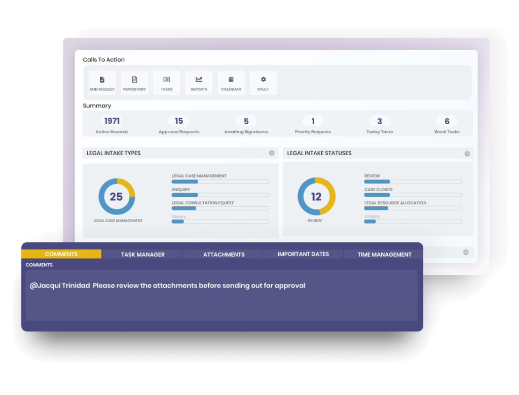 legal project dashboard