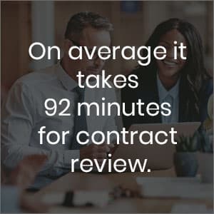 On average it takes 92 minutes for manual contract review