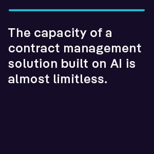 The capacity of a contract management solution built on AI is almost limitless