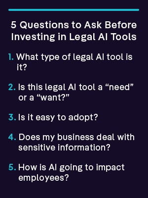 5 Questions to Ask Before Investing in Legal AI Tools