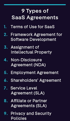 9 Types of SaaS Agreements