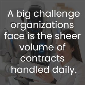 A big challenge organizations face is the sheer volume of contracts handled daily. AI improves contract management and helps with this issue
