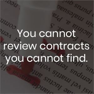 You cannot review contracts you cannot find