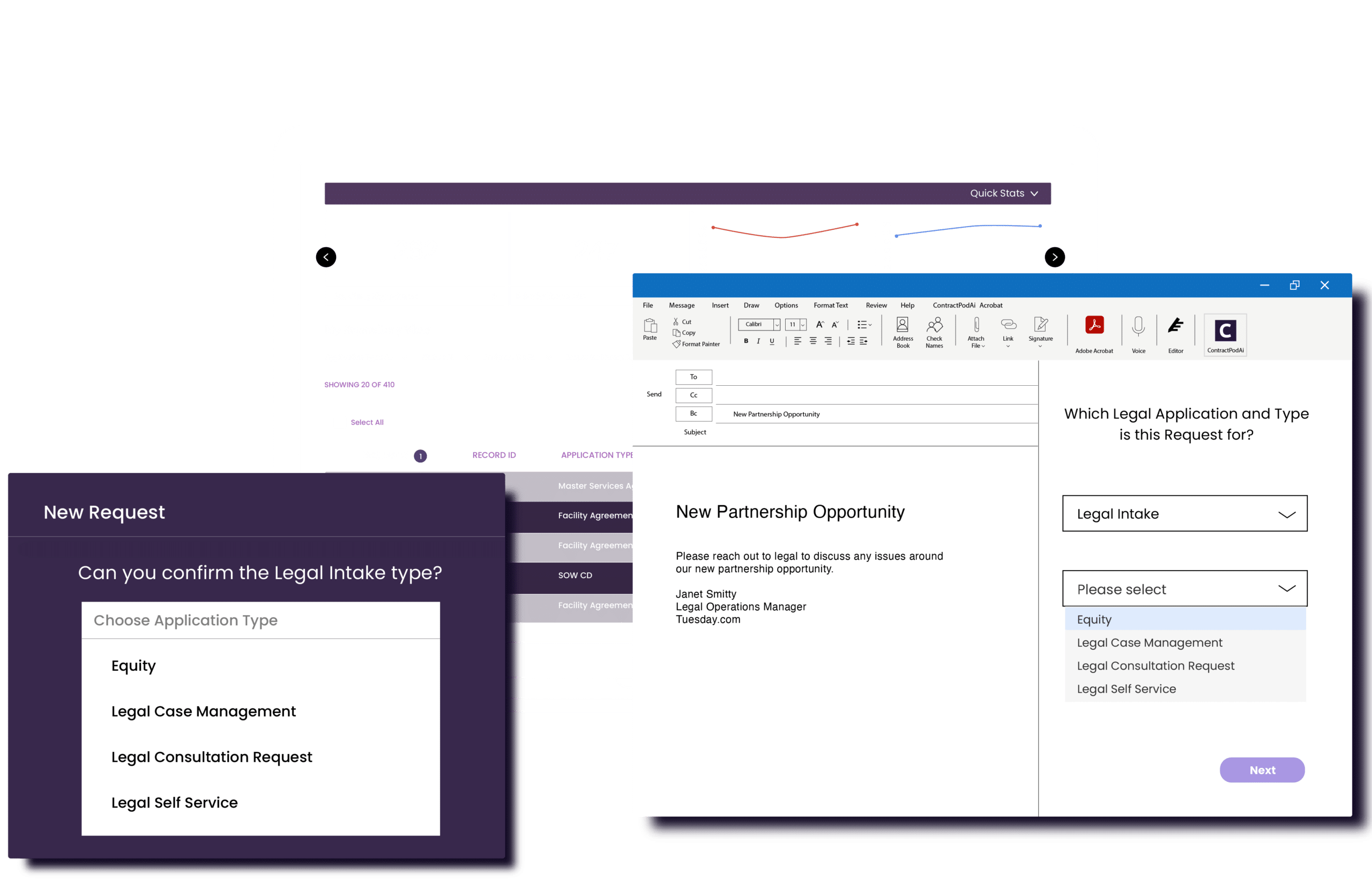 business user actions on ContractPodAi Cloud dashboard