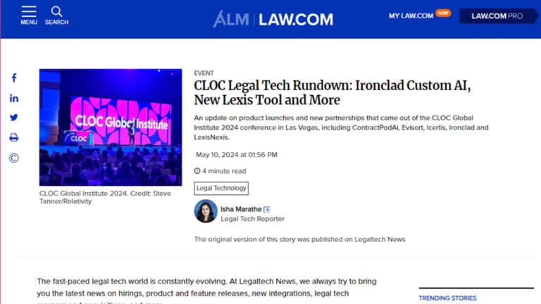 CLOC Legal Tech Rundown